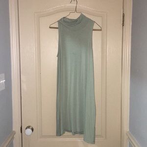 Green turtleneck t-shirt dress